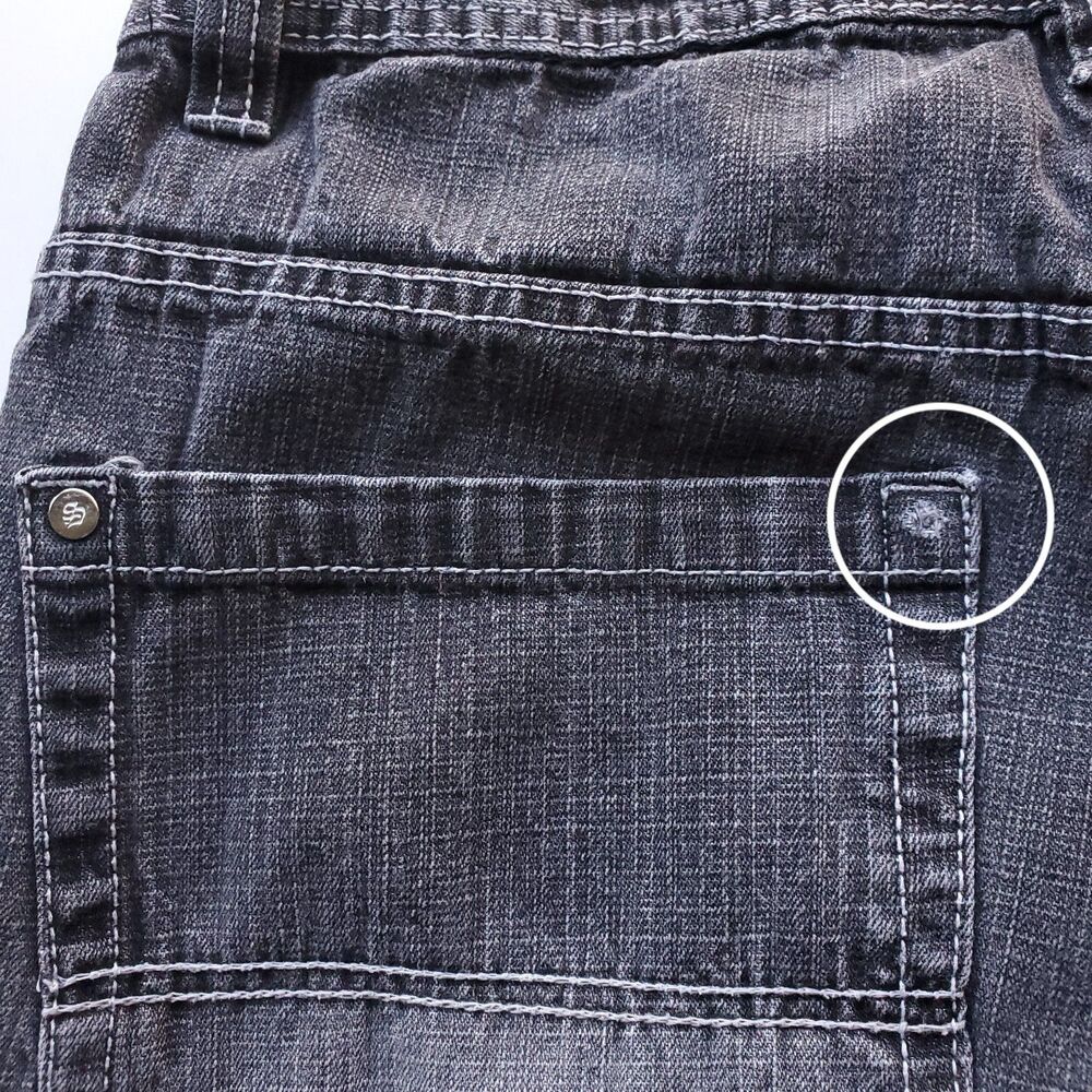 Southpole 4180 Jeans Mens 32x27 Black Fade Baggy Y2K Hip Hop Grunge Skater - Picture 10 of 15